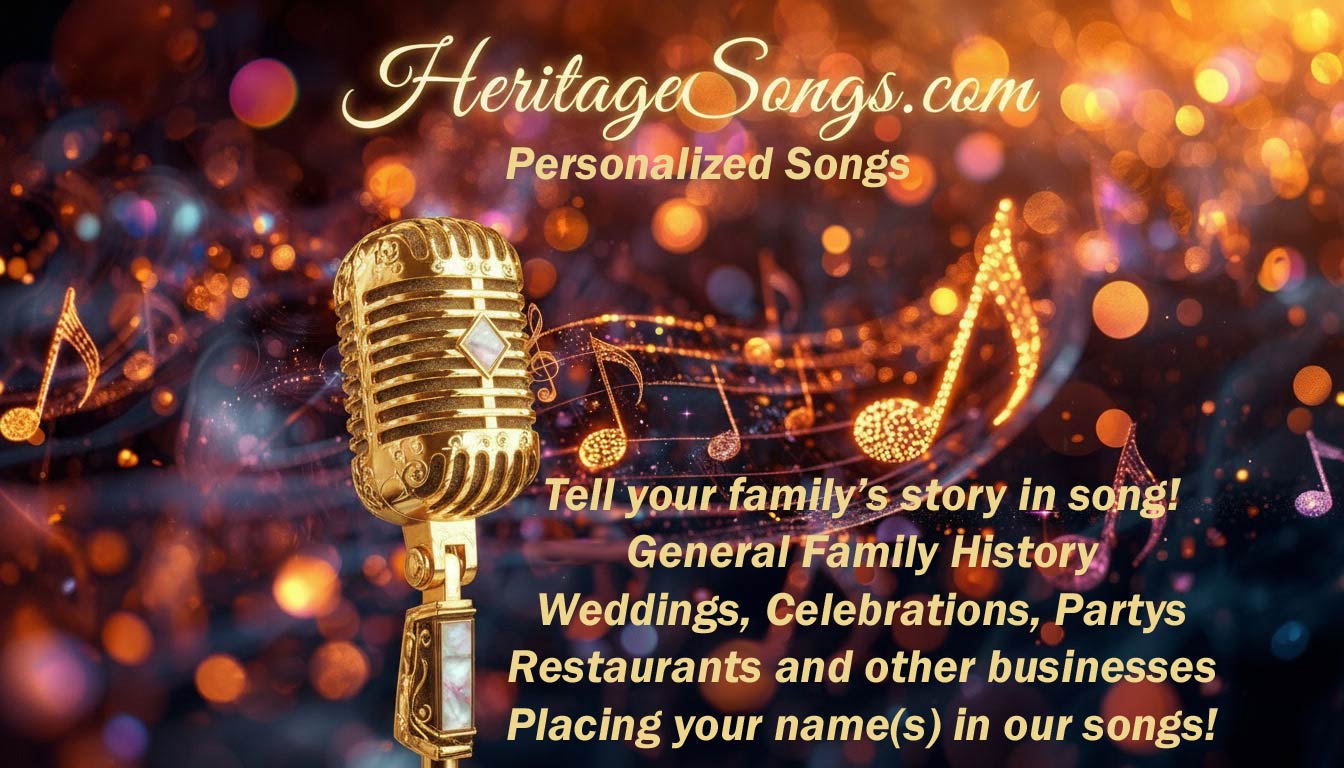Personalized Songs. Family History and Heritage.